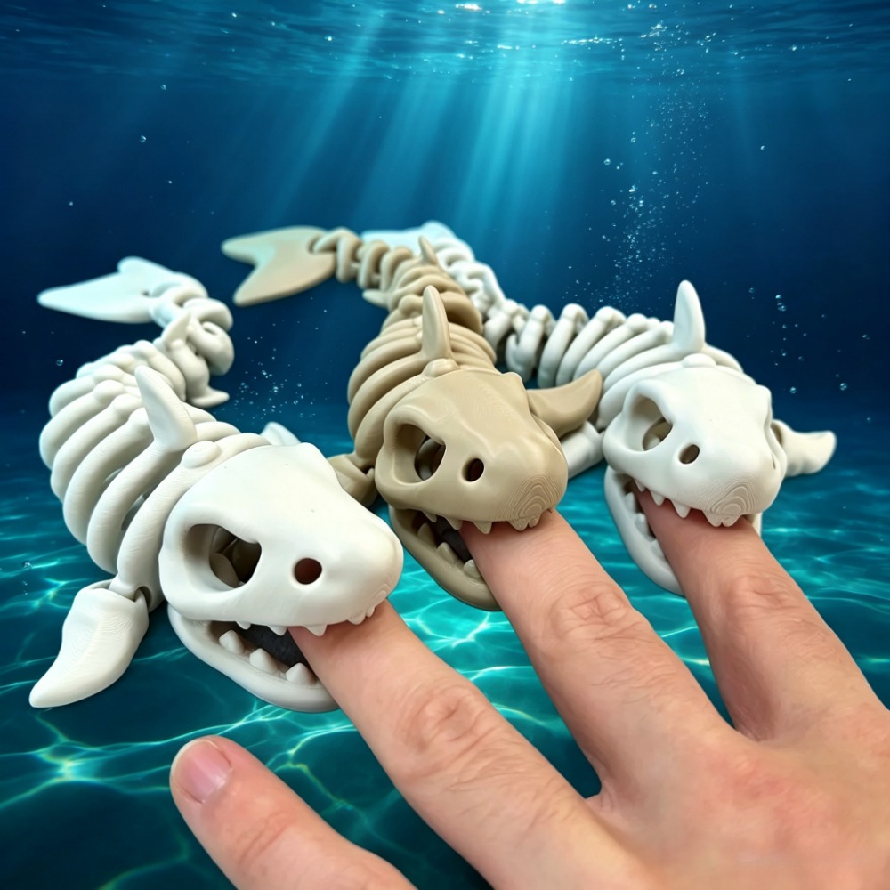 Marine Aquarium Aquascape - Скелет акулы для аквариума: подвижное украшение,